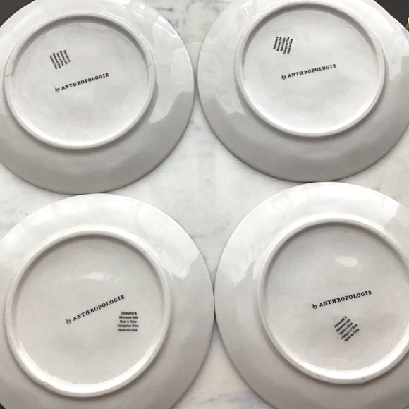 Anthropologie Plates Set of Four Decaled Stoneware New In Box - Picture 9 of 10